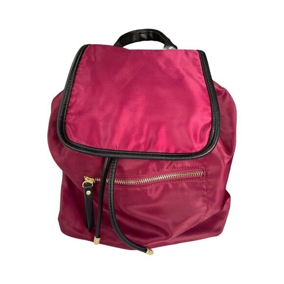Compact Rucksack Backpack in Magenta Trimmed in Black - Picture 2 of 14